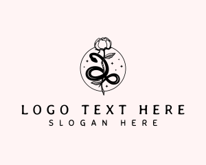 Snake Rose Flower logo