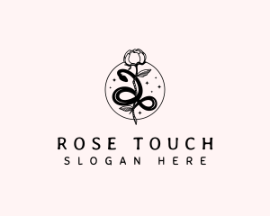 Snake Rose Flower logo