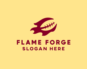 Flaming Football Team logo design