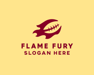 Flaming Football Team logo design