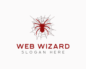 Tarantula Spider Cobweb logo design