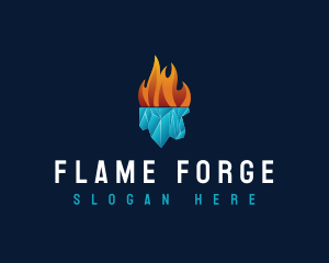 Flame Fire Iceberg logo design