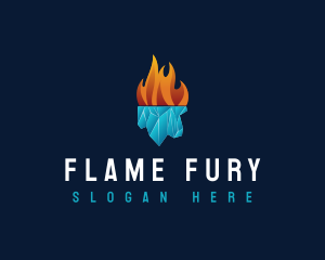 Flame Fire Iceberg logo design