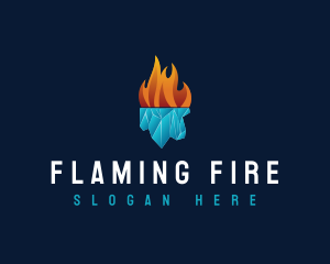 Flame Fire Iceberg logo design