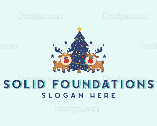 Holiday Christmas Reindeer Logo