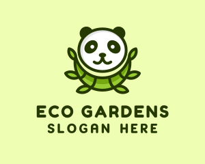 Green Panda Bamboo logo design