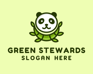 Green Panda Bamboo logo design