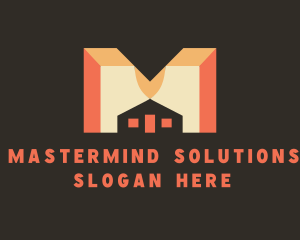 Home Window Letter M logo design