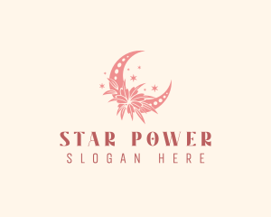 Moon Star Flower logo design