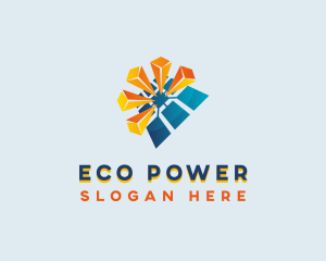 Sun Solar Panel Power logo design