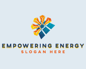 Sun Solar Panel Power logo design