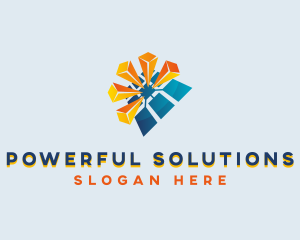 Sun Solar Panel Power logo design