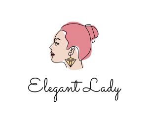 Jewel Earrings Lady logo design