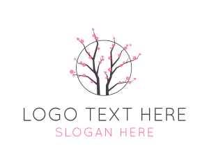 Cherry Blossom Flower Tree logo