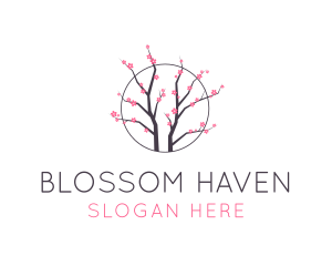 Cherry Blossom Flower Tree logo