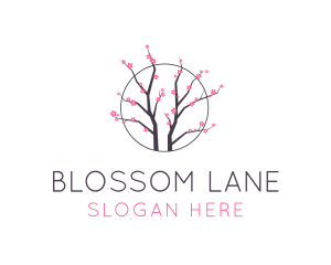 Cherry Blossom Flower Tree logo