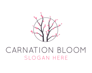 Cherry Blossom Flower Tree logo design