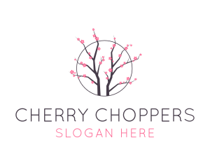 Cherry Blossom Flower Tree logo design