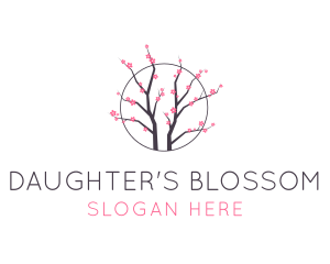 Cherry Blossom Flower Tree logo design