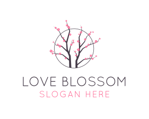 Cherry Blossom Flower Tree logo design