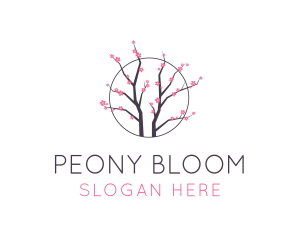 Cherry Blossom Flower Tree logo design