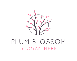 Cherry Blossom Flower Tree logo design