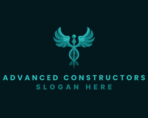  Medical DNA Caduceus logo design