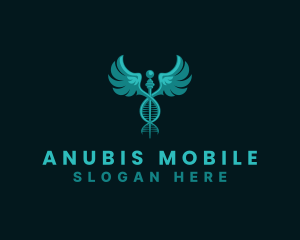  Medical DNA Caduceus logo design