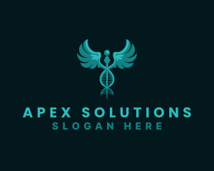  Medical DNA Caduceus logo design