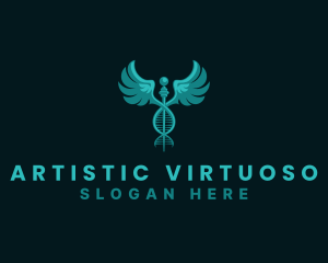  Medical DNA Caduceus logo design