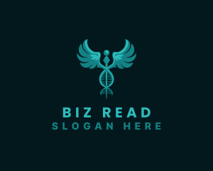  Medical DNA Caduceus logo design