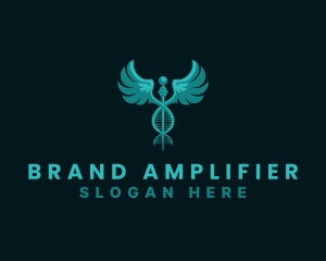  Medical DNA Caduceus logo design