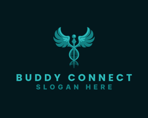  Medical DNA Caduceus logo design