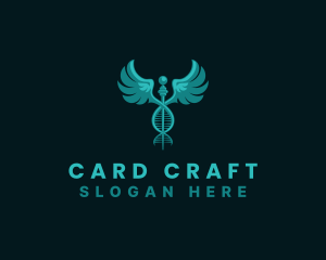  Medical DNA Caduceus logo design