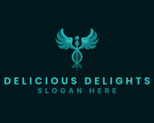  Medical DNA Caduceus logo design