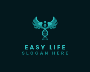  Medical DNA Caduceus logo design