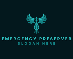  Medical DNA Caduceus logo design