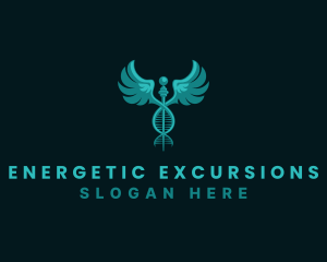  Medical DNA Caduceus logo design