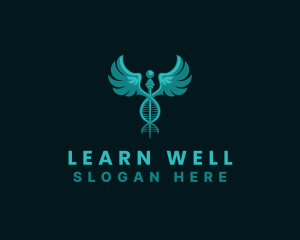  Medical DNA Caduceus logo design