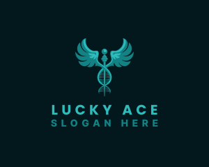  Medical DNA Caduceus logo design