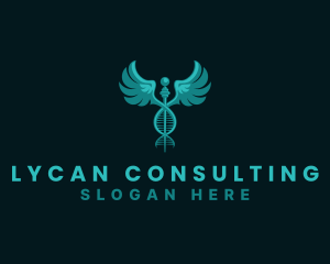  Medical DNA Caduceus logo design