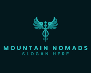  Medical DNA Caduceus logo design