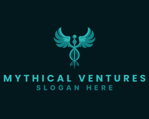  Medical DNA Caduceus logo design