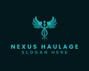  Medical DNA Caduceus logo design