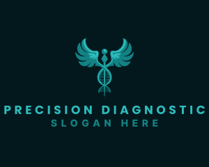  Medical DNA Caduceus logo design