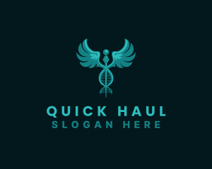  Medical DNA Caduceus logo design