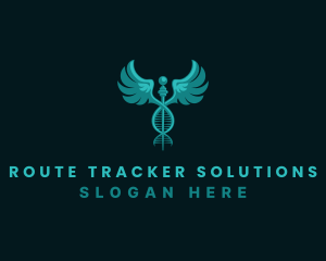  Medical DNA Caduceus logo design