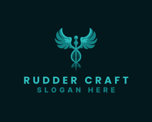  Medical DNA Caduceus logo design