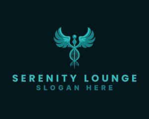  Medical DNA Caduceus logo design