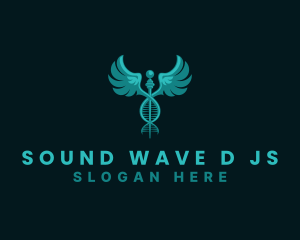  Medical DNA Caduceus logo design